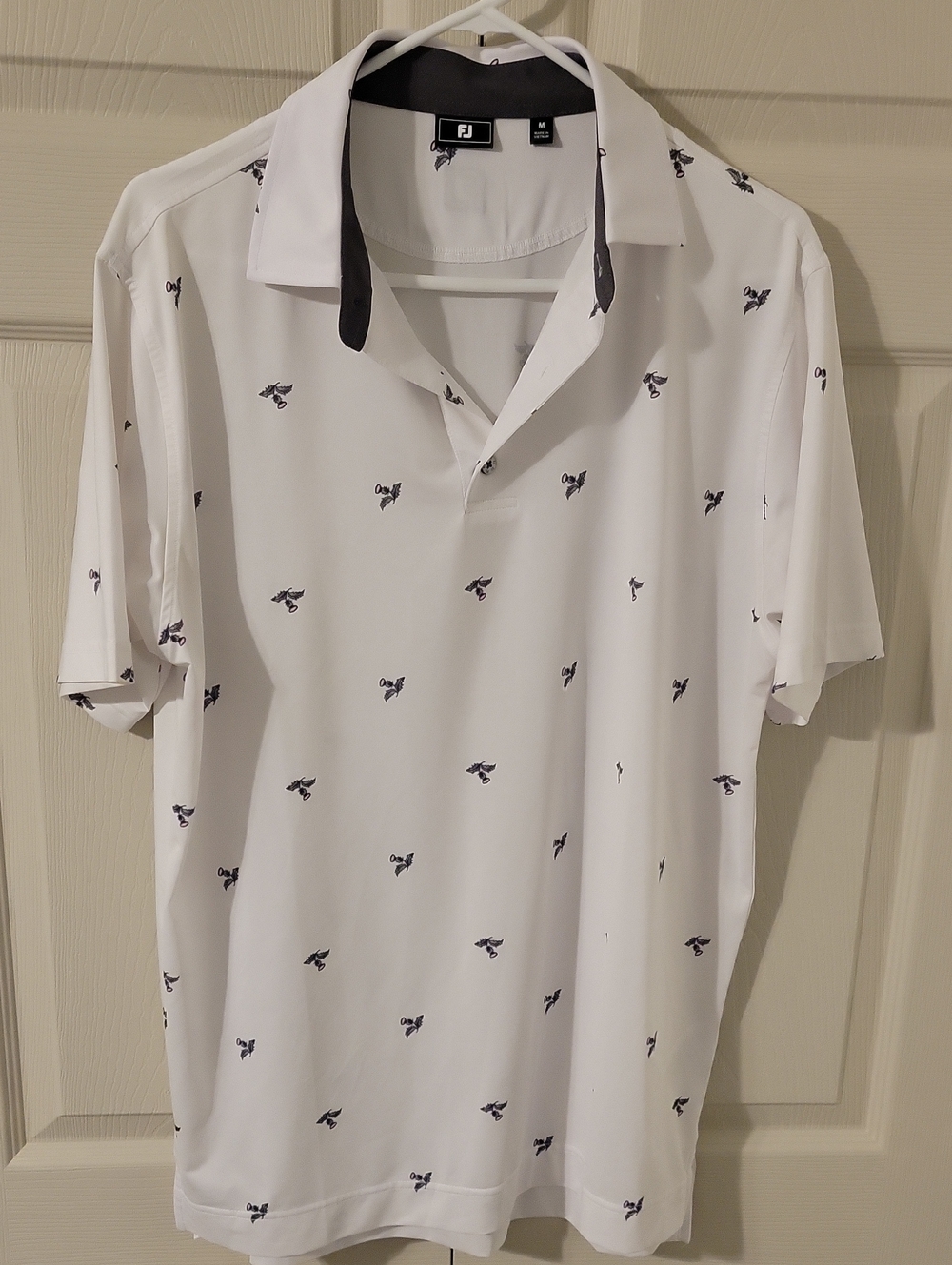Fjallraven White Polo with Navy Motif